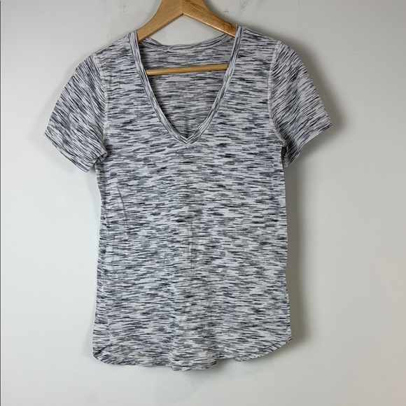 Lululemon What The Sport Tee Tiger Space Dye Black White Size 4 - Picture 4 of 8